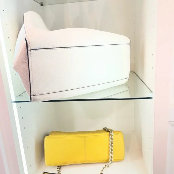 Tory Burch triple compartment tote Light cream Pebbled leather and Gold metal - Picture 4 of 12